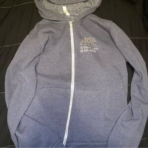 To write love on her arms twloha navy Gray Zip-Up Hoodie with Bear Graphic